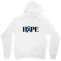 Hope Colon Cancer Awareness Blue Ribbon Crc Faith Love Unisex Hoodie | Artistshot