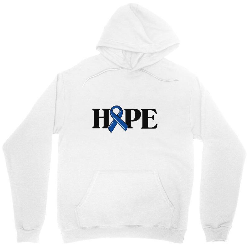 Hope Colon Cancer Awareness Blue Ribbon Crc Faith Love Unisex Hoodie | Artistshot