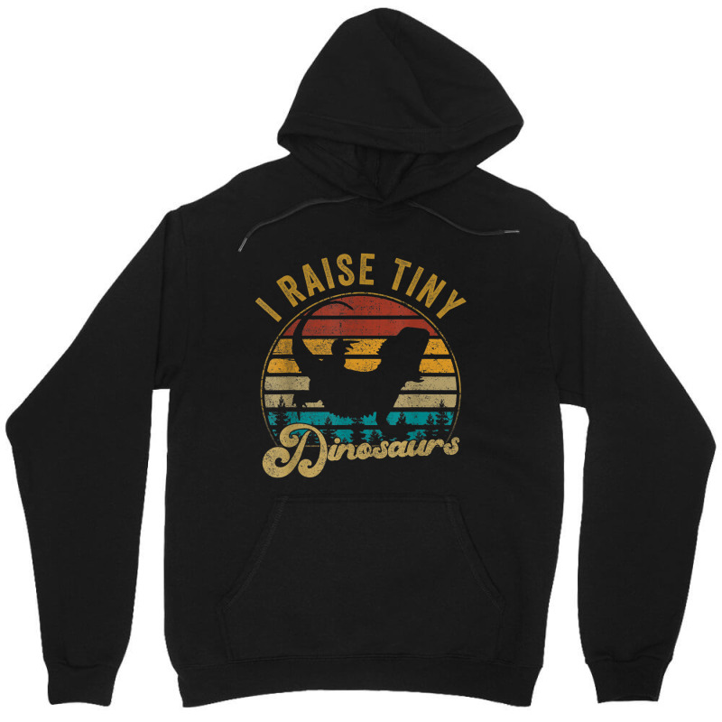 I Raise Tiny Dinosaur Funny Vintage Retro 70s Bearded Dragon Day Gift Unisex Hoodie | Artistshot