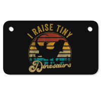 I Raise Tiny Dinosaur Funny Vintage Retro 70s Bearded Dragon Day Gift Motorcycle License Plate | Artistshot