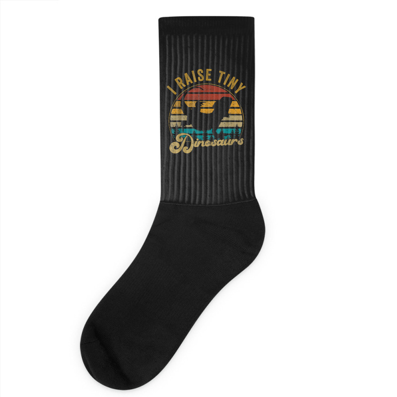 I Raise Tiny Dinosaur Funny Vintage Retro 70s Bearded Dragon Day Gift Socks | Artistshot