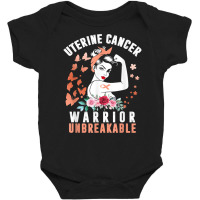 Uterine Cancer Awareness Warrior Unbreakable Strong Woman T Shirt Baby Bodysuit | Artistshot