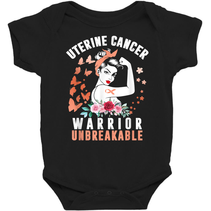 Uterine Cancer Awareness Warrior Unbreakable Strong Woman T Shirt Baby Bodysuit | Artistshot