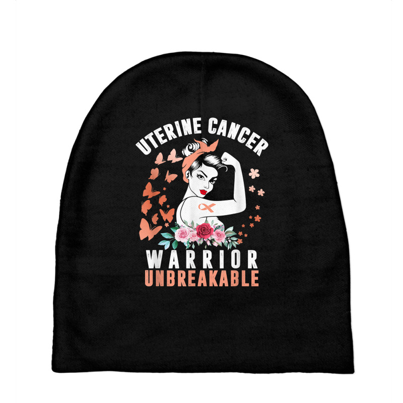 Uterine Cancer Awareness Warrior Unbreakable Strong Woman T Shirt Baby Beanies | Artistshot