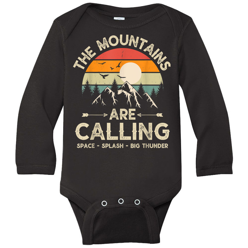 Vintage The Mountains Are Calling Space Splash Big Thunder T Shirt Long Sleeve Baby Bodysuit | Artistshot