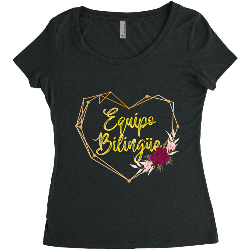 Equipo Bilingue Spanish Bilingual Team Squad Back To School Women's Triblend Scoop T-shirt by NathanielDesign | Artistshot