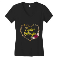 Equipo Bilingue Spanish Bilingual Team Squad Back To School Women's V-neck T-shirt | Artistshot