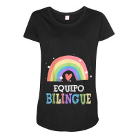 Equipo Bilingue Spanish Bilingual Team Squad Back To School Maternity Scoop Neck T-shirt | Artistshot