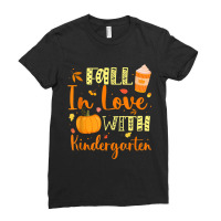 Fall In Love With Kindergarten Pumpkin Autumn Season Ladies Fitted T-shirt | Artistshot