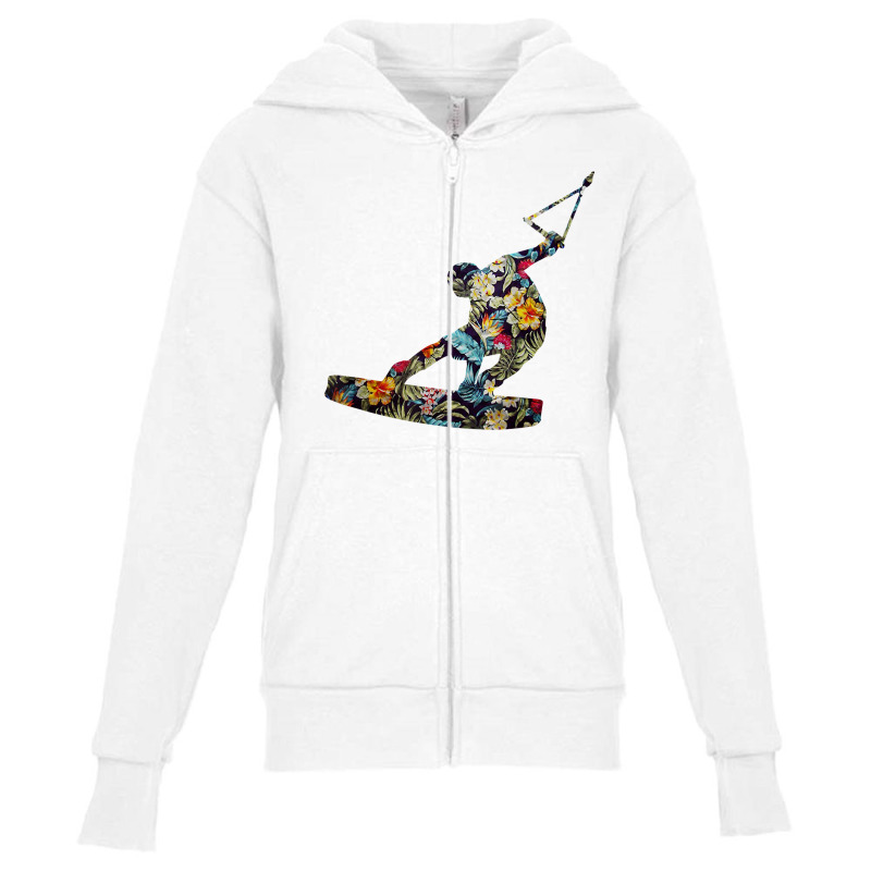 Wakeboard Usa Summertime Floral Wakeboarding T Shirt Youth Zipper Hoodie | Artistshot