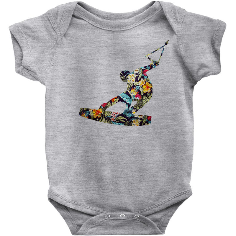 Wakeboard Usa Summertime Floral Wakeboarding T Shirt Baby Bodysuit | Artistshot