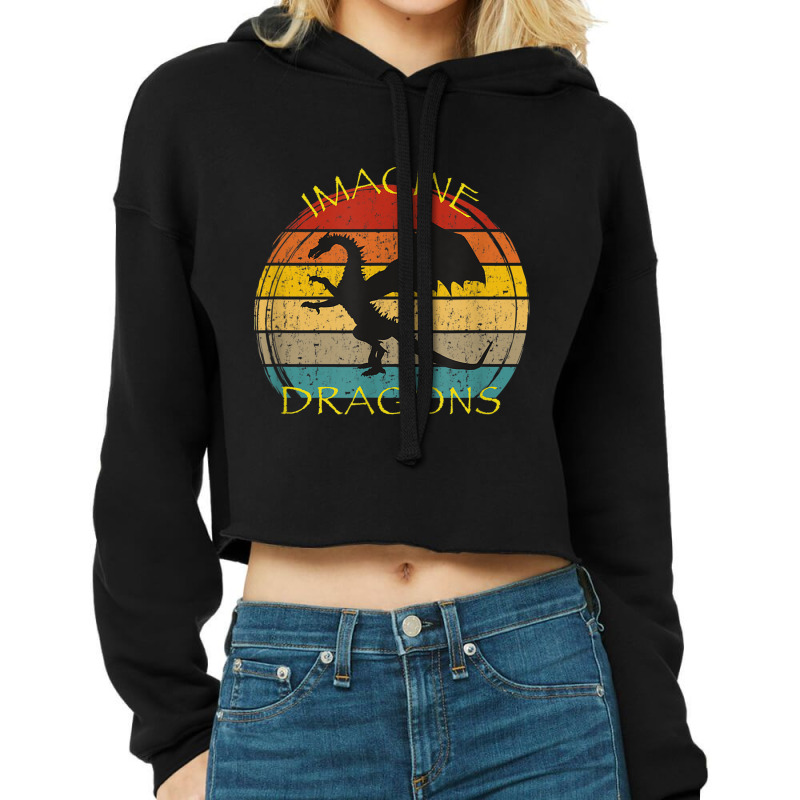 Imagine Magical And Mythical Fantasy Dragons Ii Lover Gifts Cropped Hoodie by HailieDesign | Artistshot