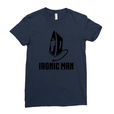 Ironic Man Ladies Fitted T-shirt Designed By Chilistore