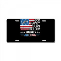 God Family Guns & Freedom Pro Trump 2024 Maga American Flag T Shirt License Plate | Artistshot