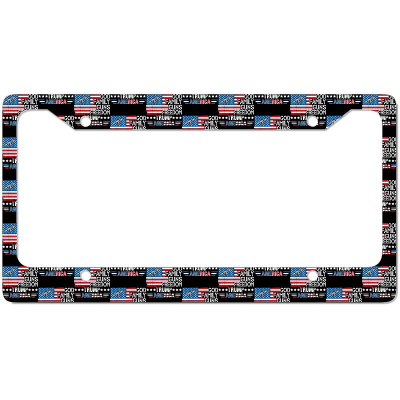 God Family Guns & Freedom Pro Trump 2024 Maga American Flag T Shirt License Plate Frame | Artistshot