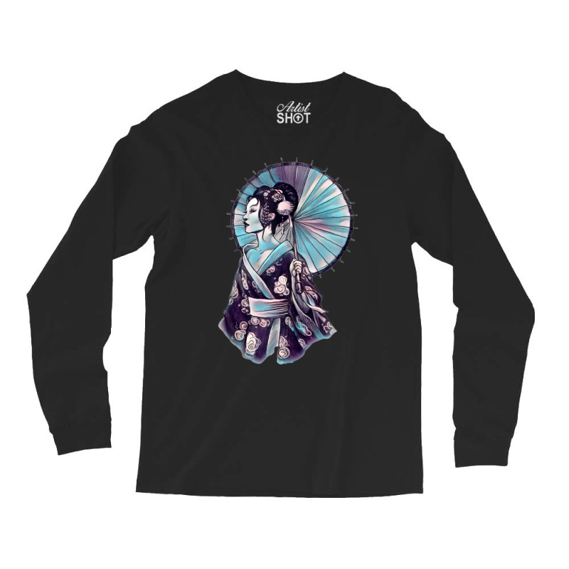 Japanese Geisha Parasol Pretty Tattoo Art Samurai Women Men Long Sleeve Shirts by HailieDesign | Artistshot