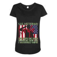 Us Veteran Wife I Married Mine American Flag 269 Maternity Scoop Neck T-shirt | Artistshot