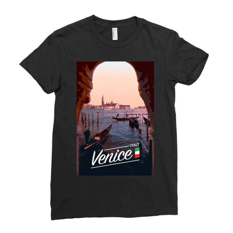 Venice Poster Ladies Fitted T-Shirt by Willie S | Artistshot