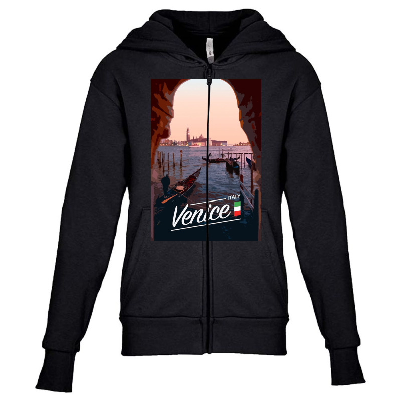 Venice Poster Youth Zipper Hoodie by Willie S | Artistshot