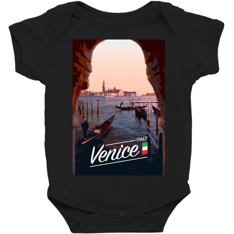 Venice Poster Baby Bodysuit by Willie S | Artistshot