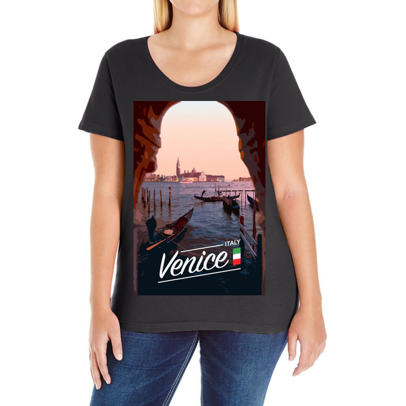 Venice Poster Ladies Curvy T-Shirt by Willie S | Artistshot