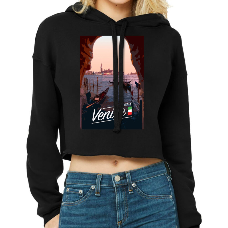 Venice Poster Cropped Hoodie by Willie S | Artistshot