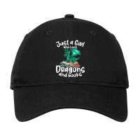 Just A Girl Who Loves Dragons And Books Reading Dragon Graphic Adjustable Cap | Artistshot