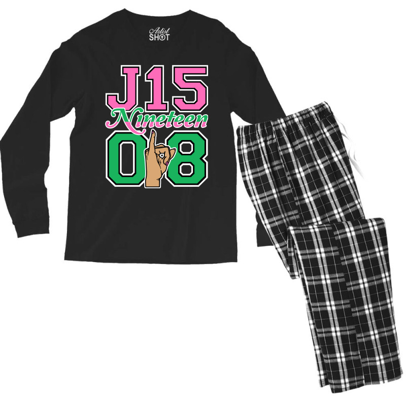 J15 Nineteen 08 Founder's Day Aka Women Hand Sign Sweat Men's Long Sleeve Pajama Set | Artistshot