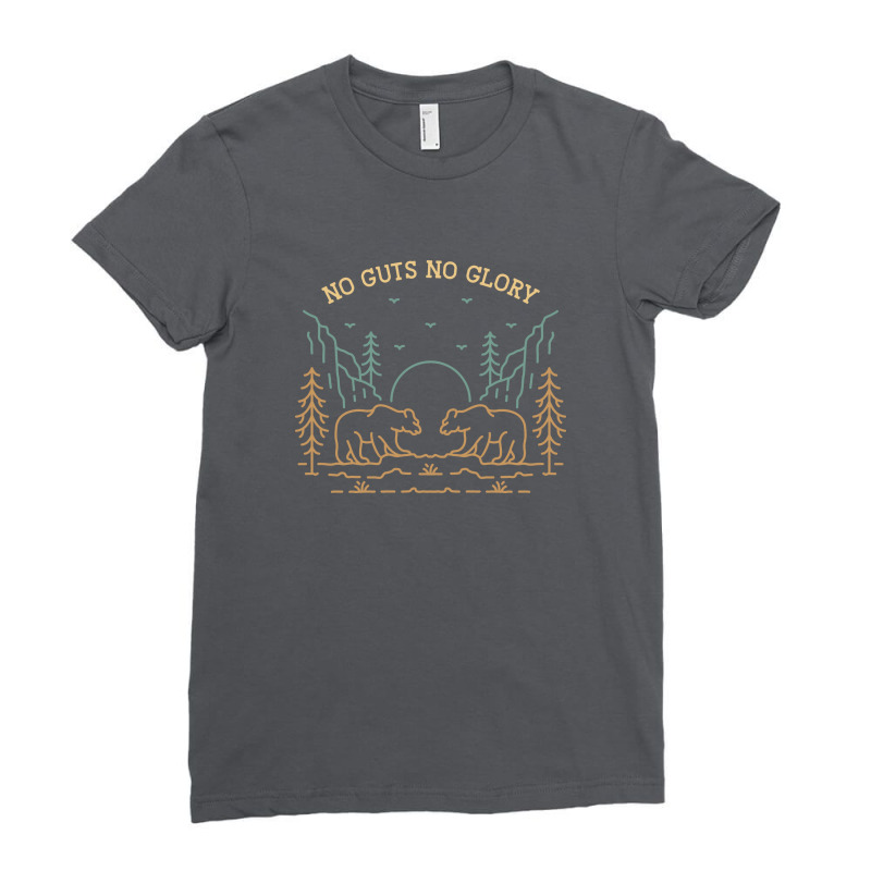 No Guts No Glory Wild Bear Ladies Fitted T-Shirt by VEKTORKITA | Artistshot