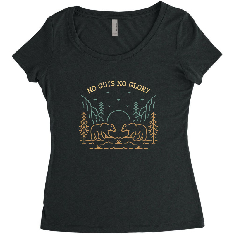 No Guts No Glory Wild Bear Women's Triblend Scoop T-shirt by VEKTORKITA | Artistshot