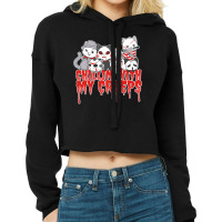 Chillin With My Creeps Cat Horror Serial Killer Halloween T Shirt Cropped Hoodie | Artistshot