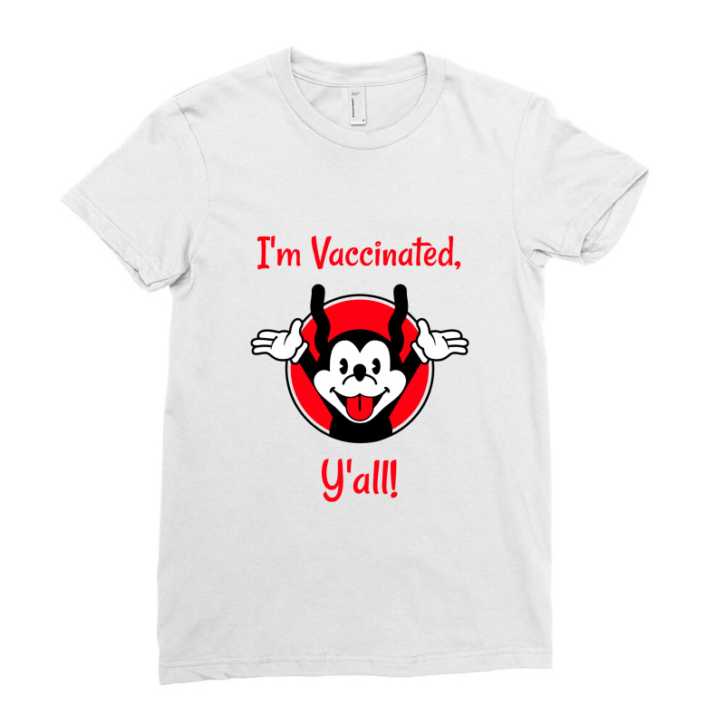 Happy Dog Vaccinated   Vaccinated Ladies Fitted T-Shirt by obatpari | Artistshot