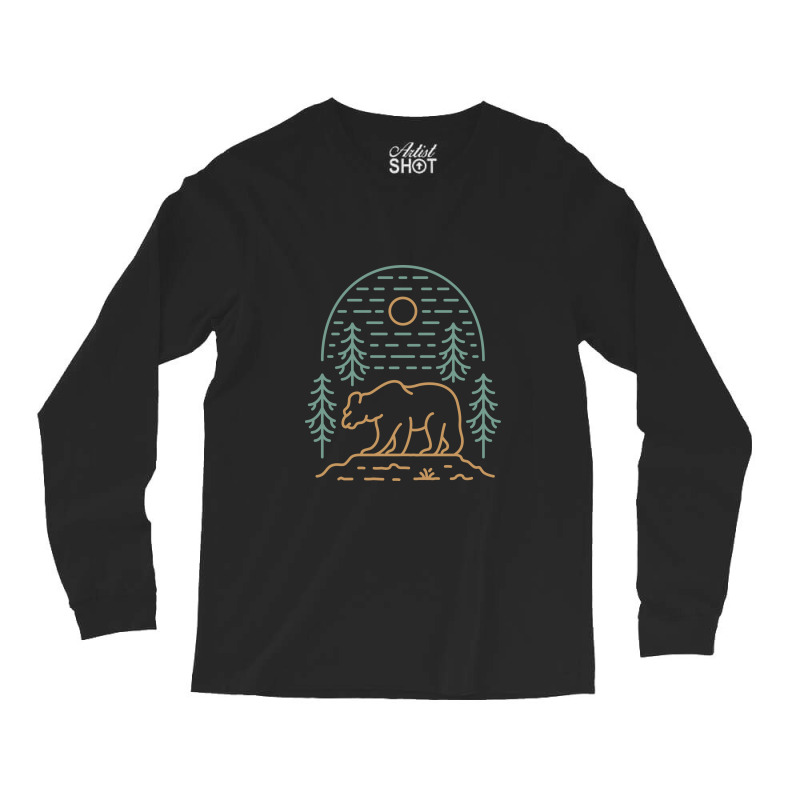 Wild Bear Forest 2 Long Sleeve Shirts by VEKTORKITA | Artistshot