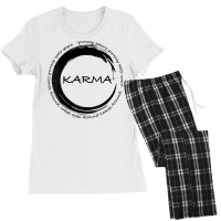 Womens Karma T Shirt What Goes Around Comes Around Funny Karma V Neck Women's Pajamas Set | Artistshot