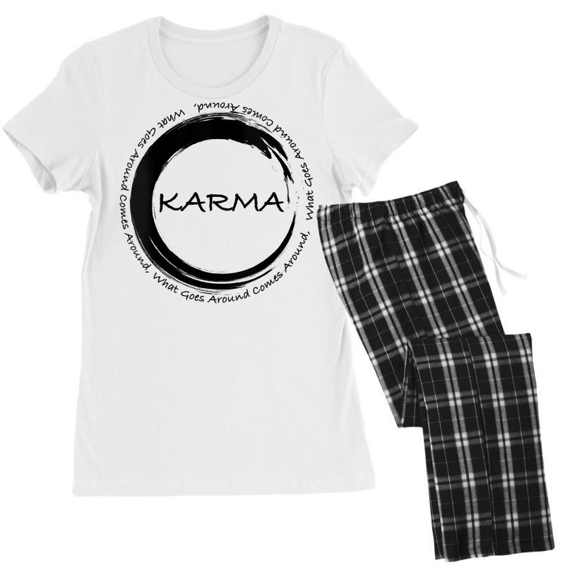 Womens Karma T Shirt What Goes Around Comes Around Funny Karma V Neck Women's Pajamas Set by AbidahToenges | Artistshot