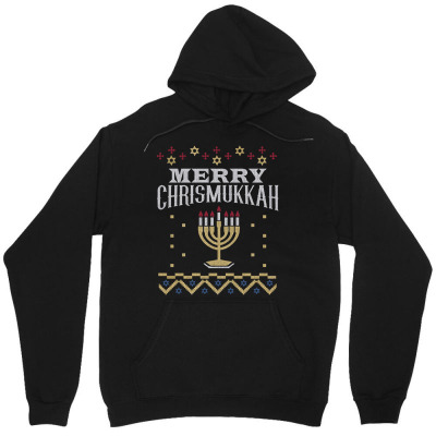 Merry Chrismukkah Hanukkah And Christmas Ugly Sweater Tee Unisex Hoodie Designed By Hung