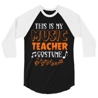 Funny This Is My Scary Music Teacher Halloween Costume Party Retro 3/4 Sleeve Shirt | Artistshot