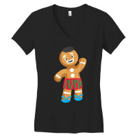 Gingerbread Man In Swimming Trunks  Christmas In July T Shirt Women's V-neck T-shirt | Artistshot