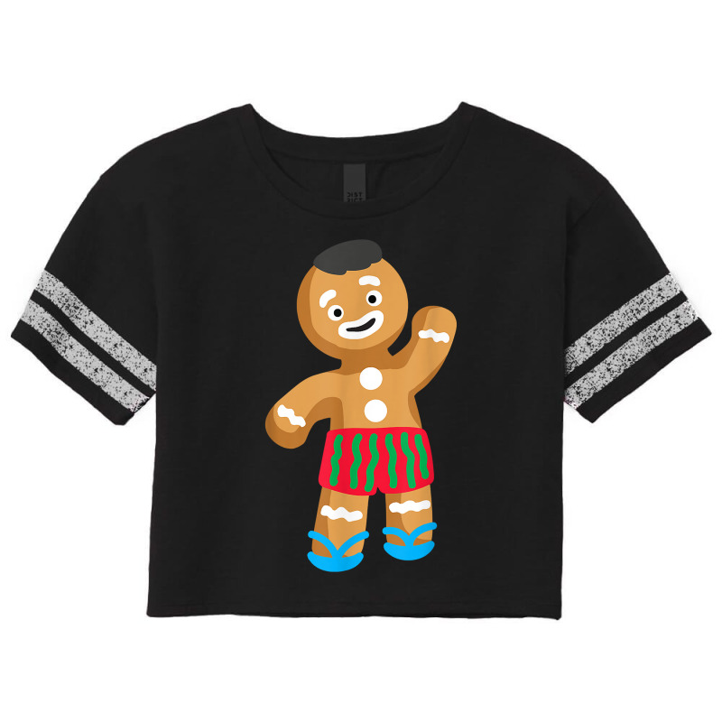 Gingerbread Man In Swimming Trunks  Christmas In July T Shirt Scorecard Crop Tee by CrespinoEllawyn | Artistshot