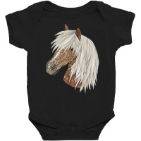 Haflinger Horse Portrait By Art Love Passion   Novelty Gift T Shirt Baby Bodysuit | Artistshot