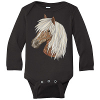 Haflinger Horse Portrait By Art Love Passion   Novelty Gift T Shirt Long Sleeve Baby Bodysuit | Artistshot