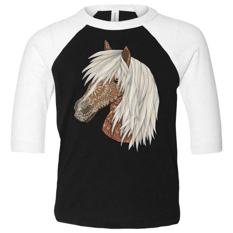 Haflinger Horse Portrait By Art Love Passion   Novelty Gift T Shirt Toddler 3/4 Sleeve Tee | Artistshot