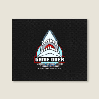 Game Over Shark Landscape Canvas Print | Artistshot