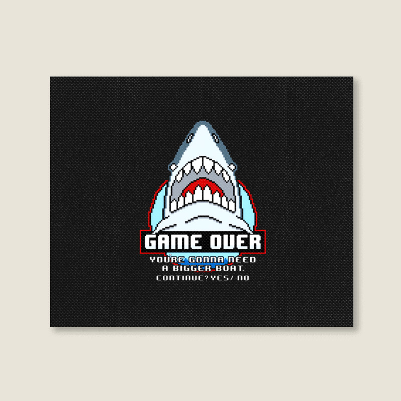 Game Over Shark Landscape Canvas Print | Artistshot