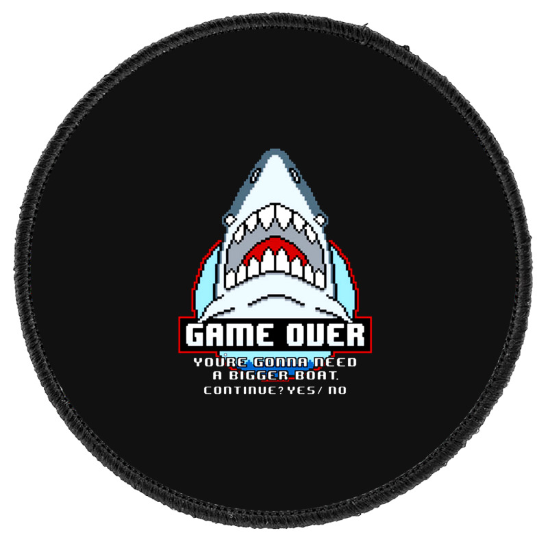 Game Over Shark Round Patch | Artistshot