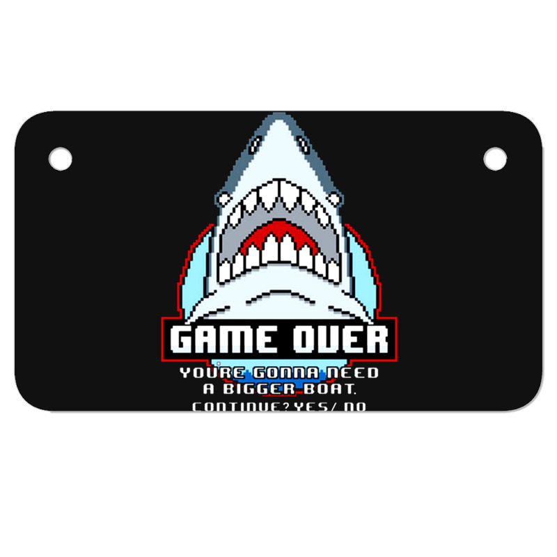 Game Over Shark Motorcycle License Plate | Artistshot