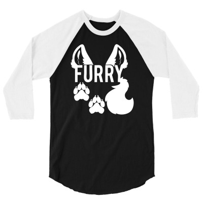 Furry Dog 3/4 Sleeve Shirt Designed By Chilistore