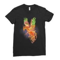 Phoenix Rising Watercolor Fantasy Mythical Mystic Funny Gift Ladies Fitted T-shirt | Artistshot