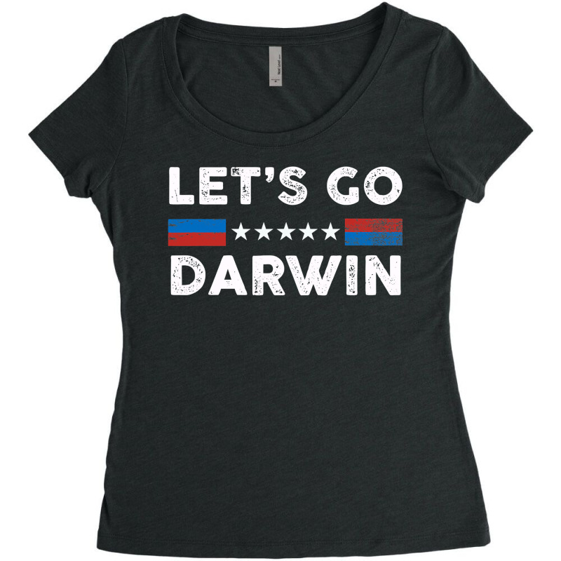 Lets Go Darwin Us Flag Vintage Women's Triblend Scoop T-shirt by moonlight2270 | Artistshot