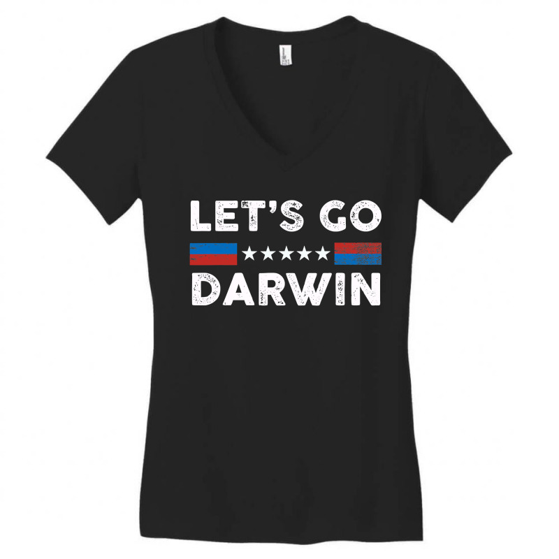 Lets Go Darwin Us Flag Vintage Women's V-Neck T-Shirt by moonlight2270 | Artistshot